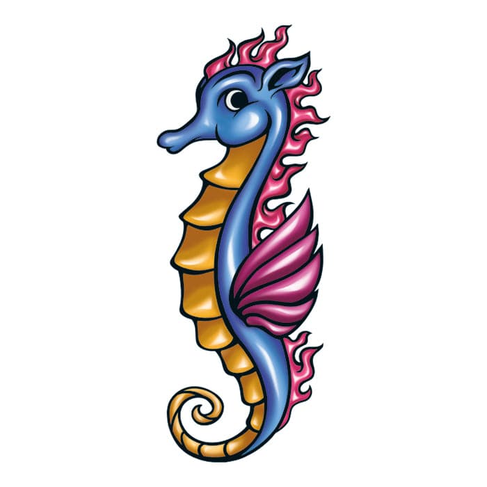 Seahorse Temporary Tattoo 2.5 in x 1.5 in