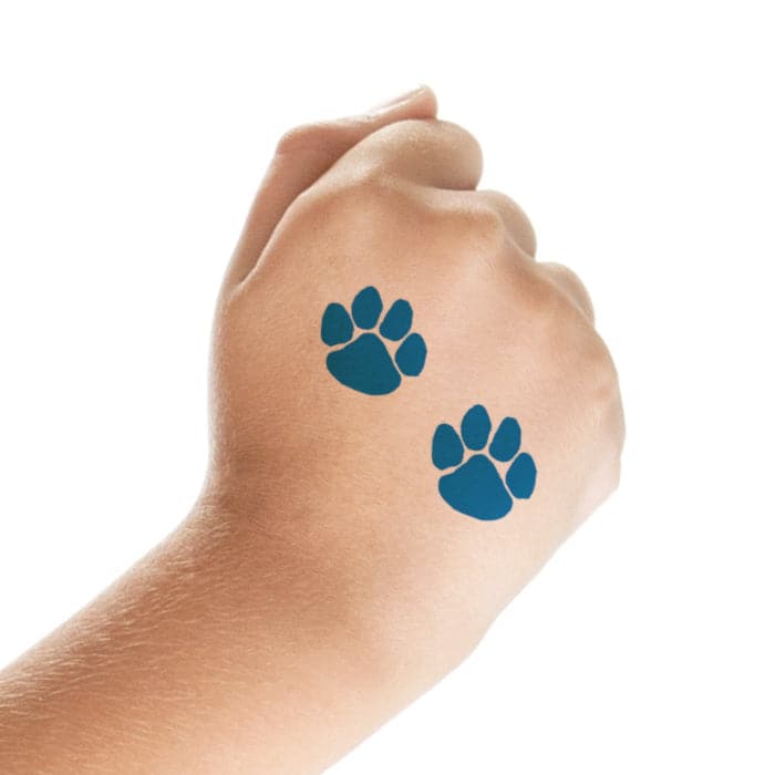 Two Blue Paws Temporary Tattoo 2 in x 1.5 in