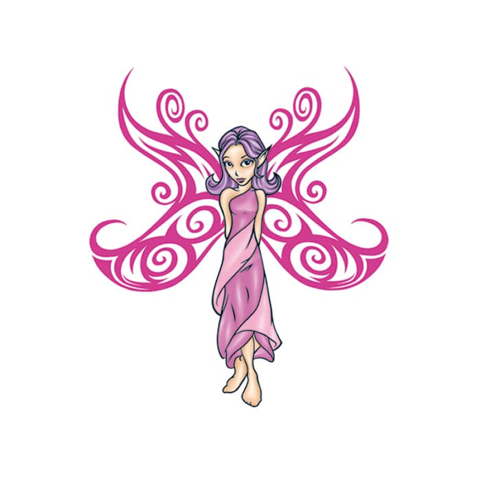 Small Purple Fairy Temporary Tattoo 2 in x 1.5 in