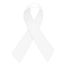 White Awareness Ribbon Temporary Tattoo 2.5 in x 1.5 in