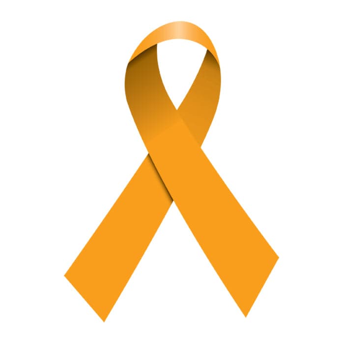 Orange Awareness Ribbon Temporary Tattoo 2 in x 1.5 in