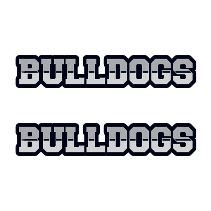 Bulldogs Text Temporary Tattoo 1.5 in x 2 in