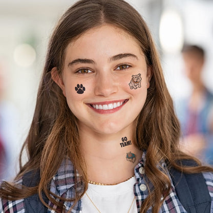 Bulldogs Text Temporary Tattoo 1.5 in x 2 in