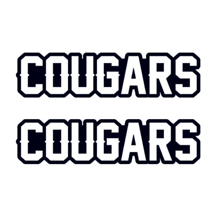 Cougars Text Temporary Tattoo 1.5 in x 2 in
