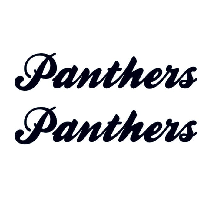 Panthers Text Temporary Tattoo 1.5 in x 2 in