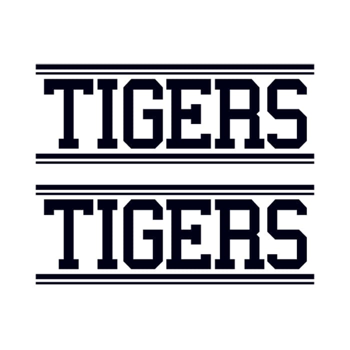 Tigers Text Temporary Tattoo 1.5 in x 2 in