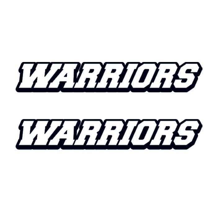 Warriors Text Temporary Tattoo 1.5 in x 2 in