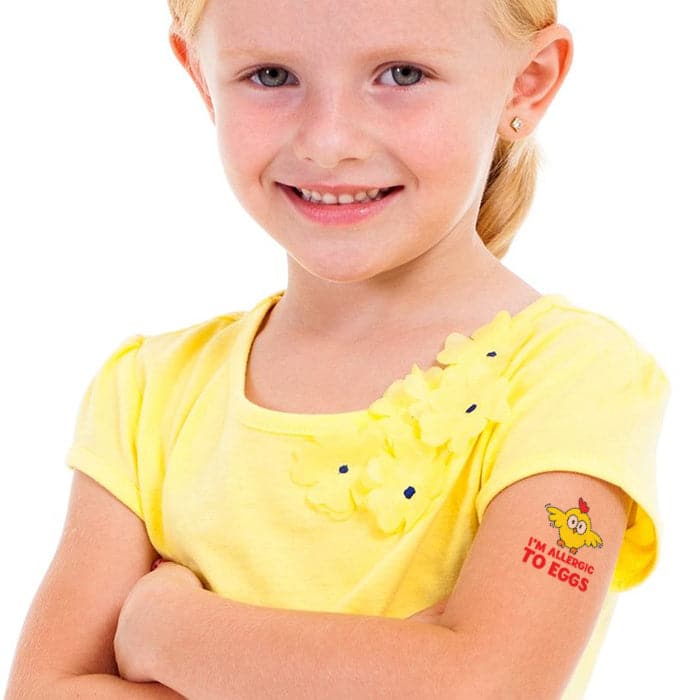 Egg Allergy Temporary Tattoo 2 in x 2.5 in