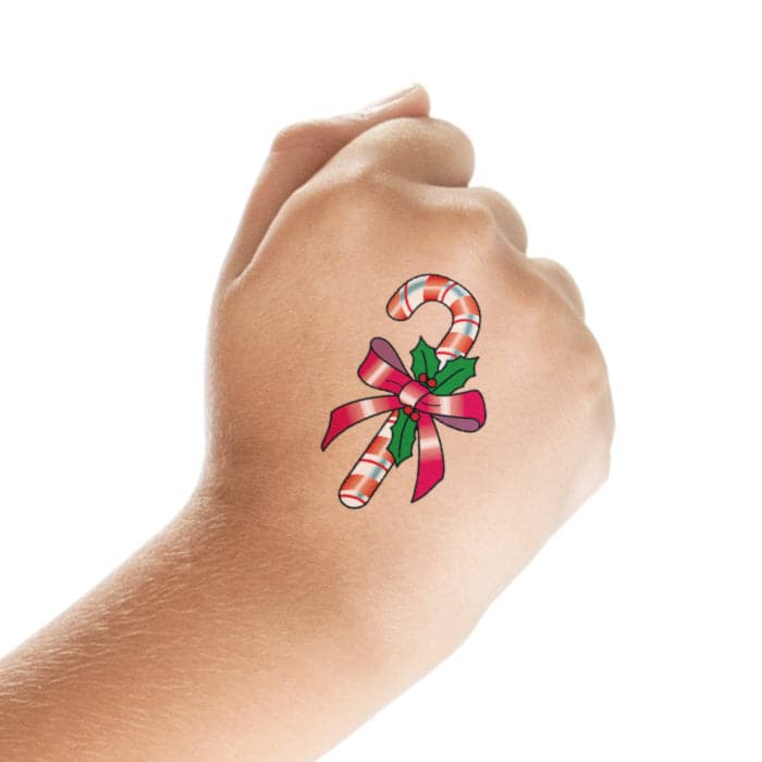 Christmas Spirit Set of Temporary Tattoos 6 in x 4.5 in