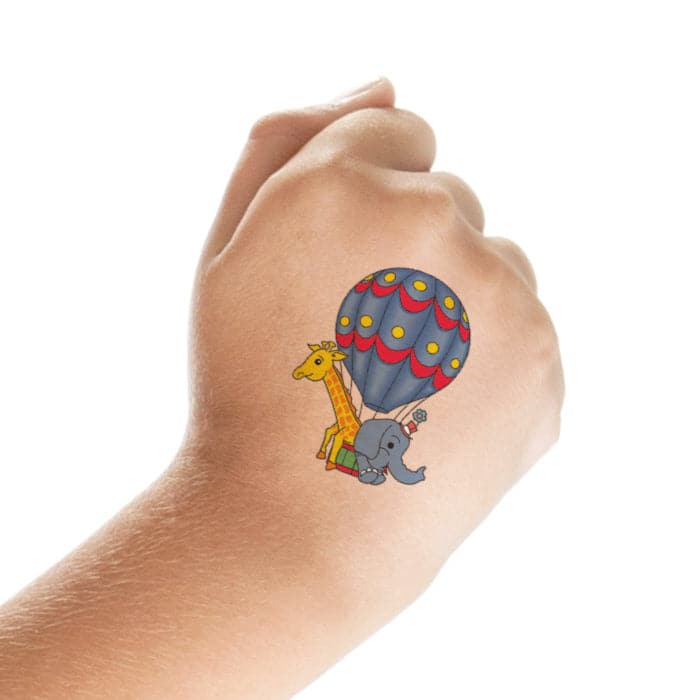 Happy Animals Kids Set of Temporary Tattoos 6 in x 4.5 in