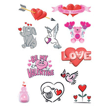 Valentine's Day Sheet of Temporary Tattoos 6 in x 4.5 in