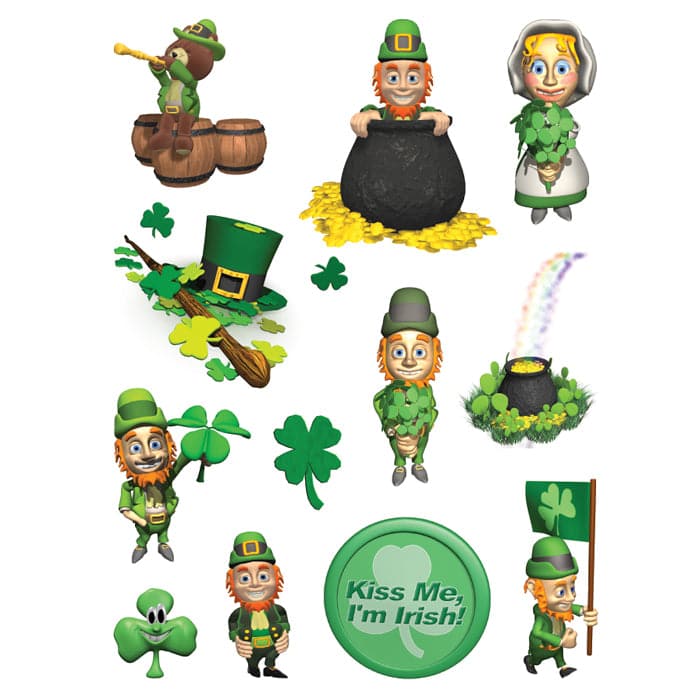 St. Patrick's Day Sheet of Temporary Tattoos 6 in x 4.5 in