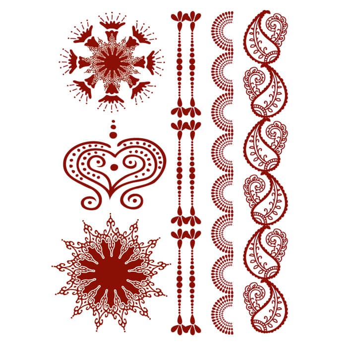 Henna: Flirty Mandala Temporary Tattoo Set 6 in x 4.5 in