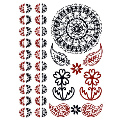 Henna: Sunlight Mandala Temporary Tattoo Set 6 in x 4.5 in