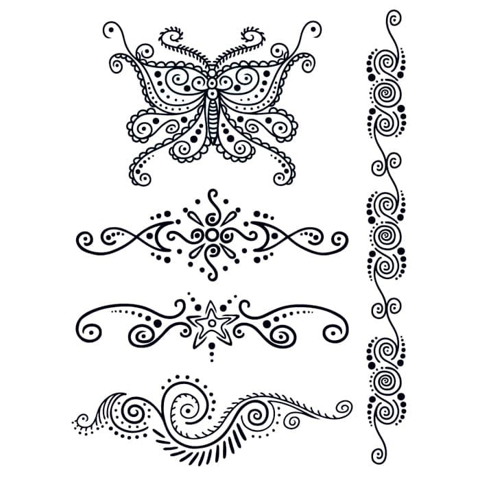 Henna: Mystery Temporary Tattoos 6 in x 4.5 in
