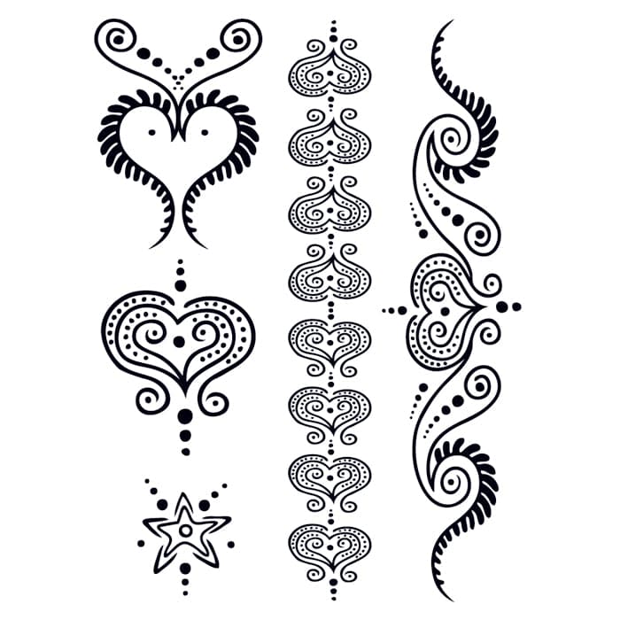 Henna: Soft Temporary Tattoos 6 in x 4.5 in