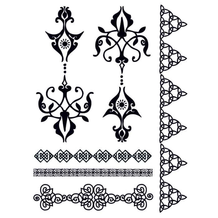 Henna: Aspirational Temporary Tattoo Set 6 in x 4.5 in