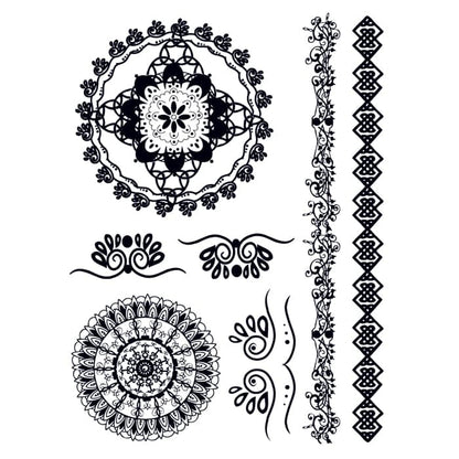 Henna: Mysterious Temporary Tattoo Set 6 in x 4.5 in