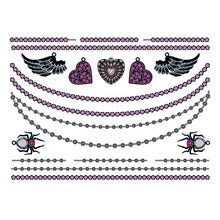 Hearts and Wings Temporary Tattoo Jewelry Set 6 in x 4.5 in