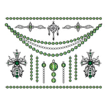 Jade Crosses Temporary Tattoo Jewelry Set 6 in x 4.5 in