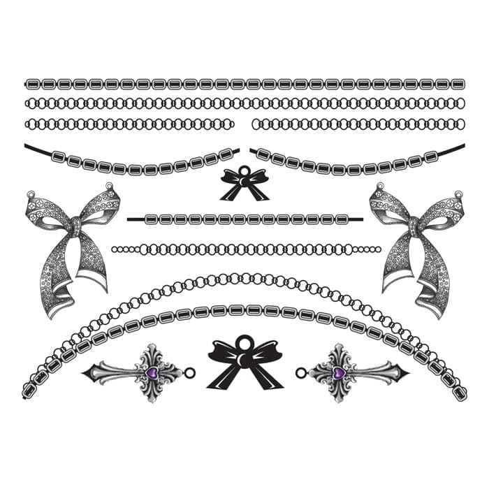 Bold in Bows Temporary Tattoo Jewelry Set