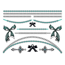 Bold in Bows: Bluestone Temporary Tattoo Jewelry Set 6 in x 4.5 in