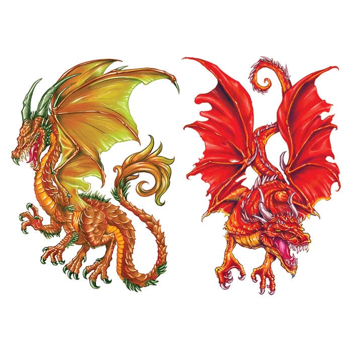 Ormarr Dragon Temporary Tattoos 6 in x 4.5 in
