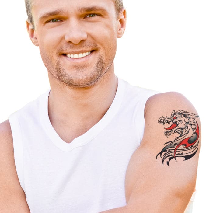 Dracul Dragon Large Temporary Tattoo 6 in x 4.5 in