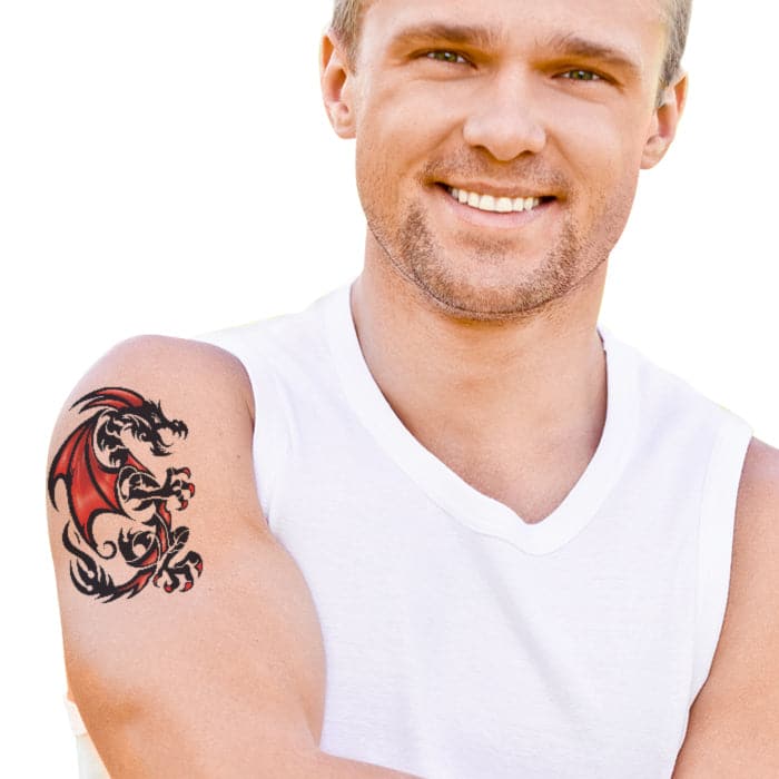 Draco Dragon Large Temporary Tattoo 6 in x 4.5 in