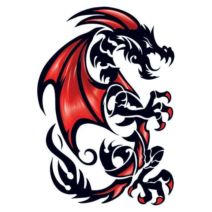 Draco Dragon Large Temporary Tattoo 6 in x 4.5 in