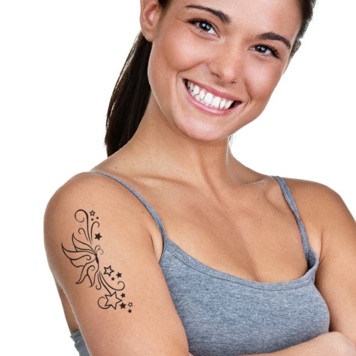 Fashion: Modern Stars & Butterfly Temporary Tattoos 6 in x 4.5 in