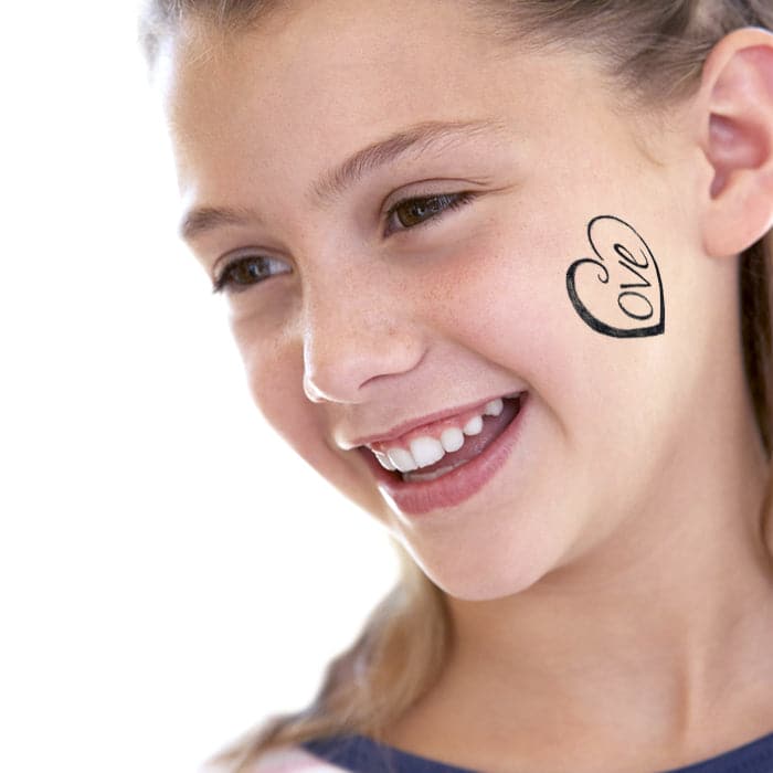 Fashion: Modern Hearts Temporary Tattoo Set 6 in x 4.5 in