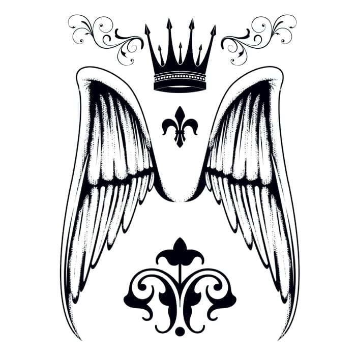 Angel Wings Temporary Tattoo 6 in x 4.5 in