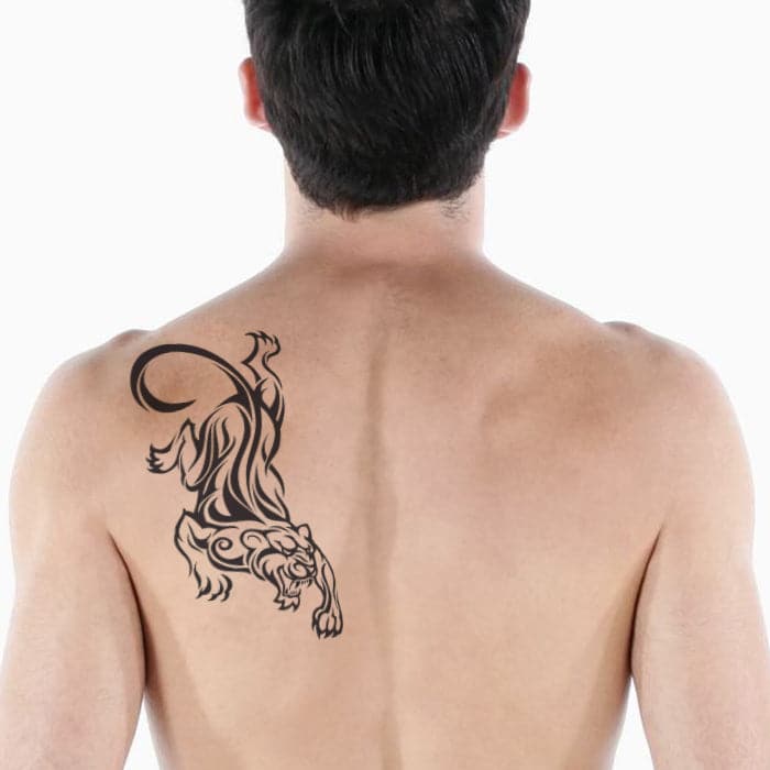 Large Tribal Panther Temporary Tattoo 10 in x 6 in