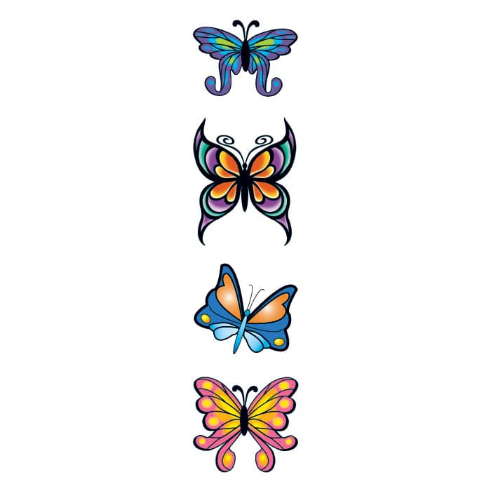 Modern Butterflies Temporary Tattoo Set 3.5 in x 1.5 in