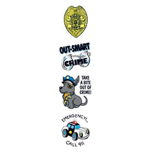 Police Temporary Tattoo Set 3.5 in x 1.5 in