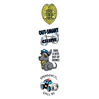 Police Temporary Tattoo Set 3.5 in x 1.5 in