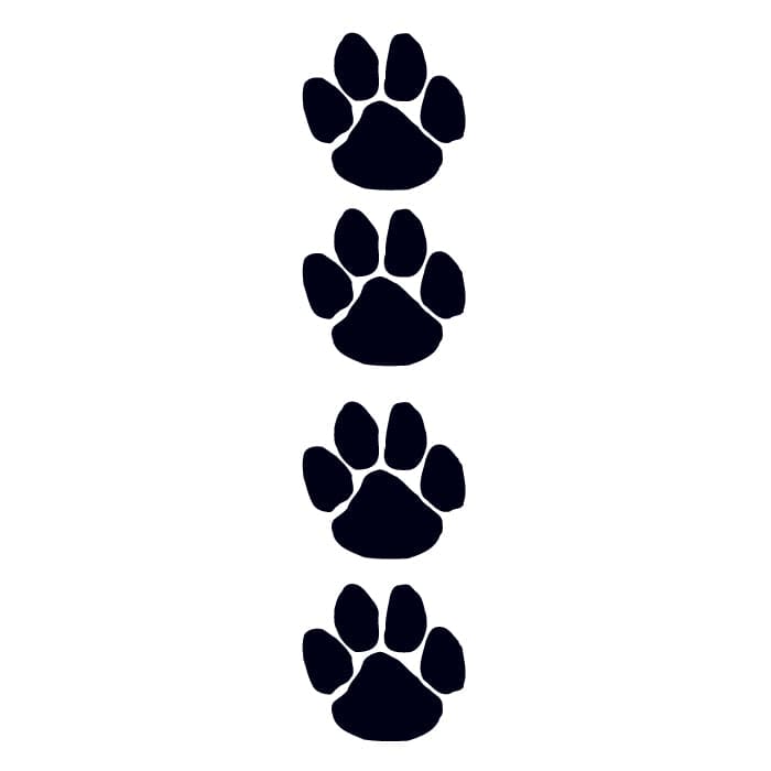 Black Paw Prints Fundraiser Temporary Tattoos 3.5 in x 1.5 in