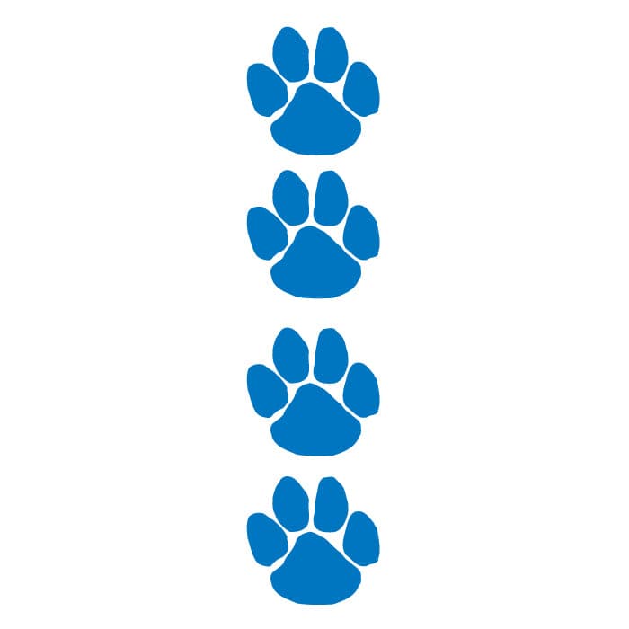 Blue Paw Prints Temporary Tattoo Set 3.5 in x 1.5 in