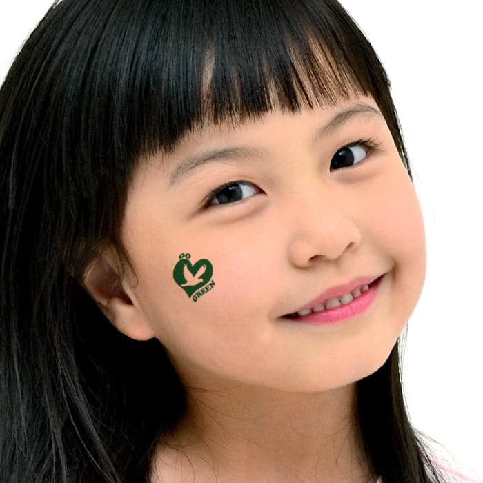 Go Green Temporary Tattoo Set 3.5 in x 1.5 in