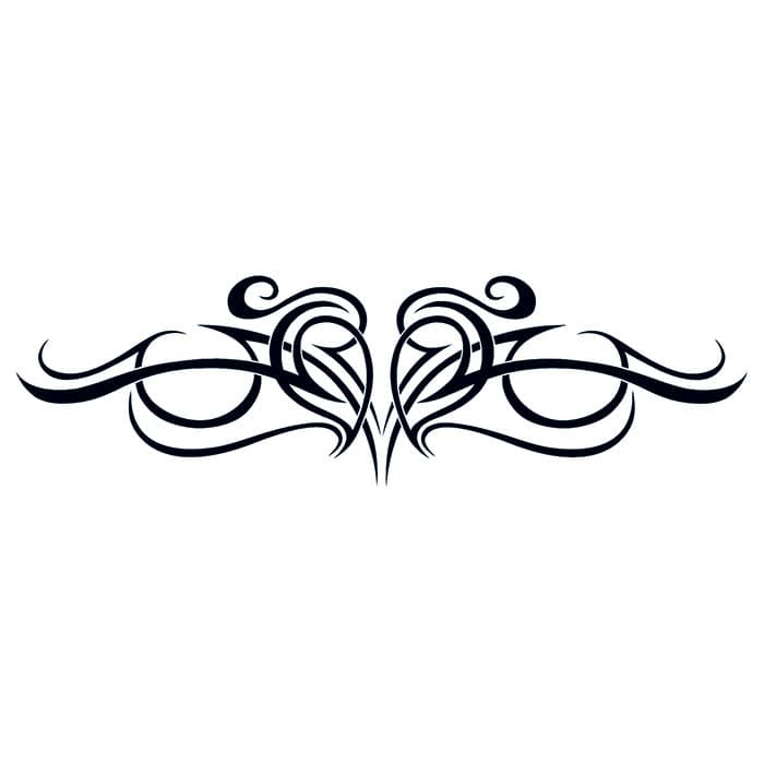 Tribal Heart Design Temporary Tattoo 6 in x 2 in