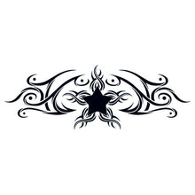 Tribal Star Design Lower Back Temporary Tattoo 6 in x 3 in
