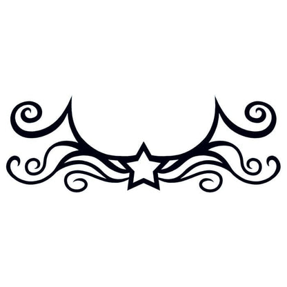 Tribal Star Lower Back Temporary Tattoo 3 in x 6 in