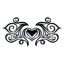 Tribal Heartstrings Lower Back Temporary Tattoo 6 in x 3 in