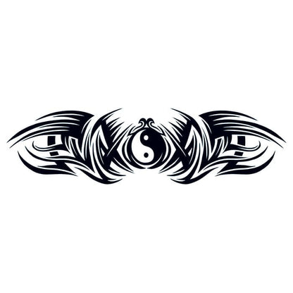 Tribal Duality Lower Back Temporary Tattoo 2 in x 6 in