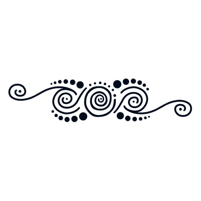 Henna: Go with the Flow Lower Back Temporary Tattoo 6 in x 2 in