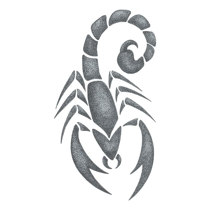 Gray Scorpion Temporary Tattoo 3.5 in x 2.5 in