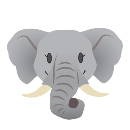 Friendly Elephant Temporary Tattoo 2 in x 2 in
