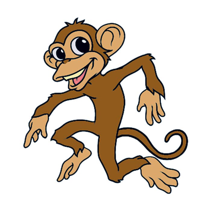 Dancing Monkey Temporary Tattoo 1.5 in x 1.5 in