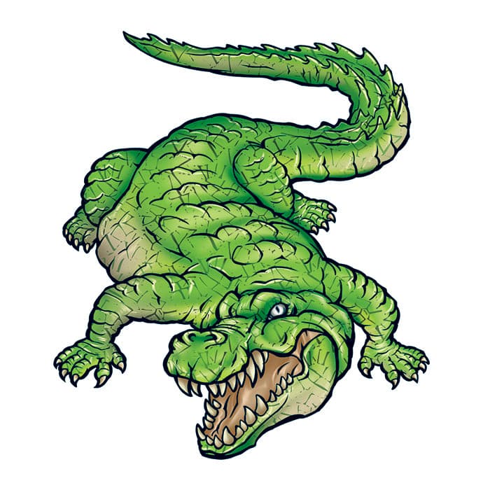 Crocodile Temporary Tattoo 2 in x 2 in
